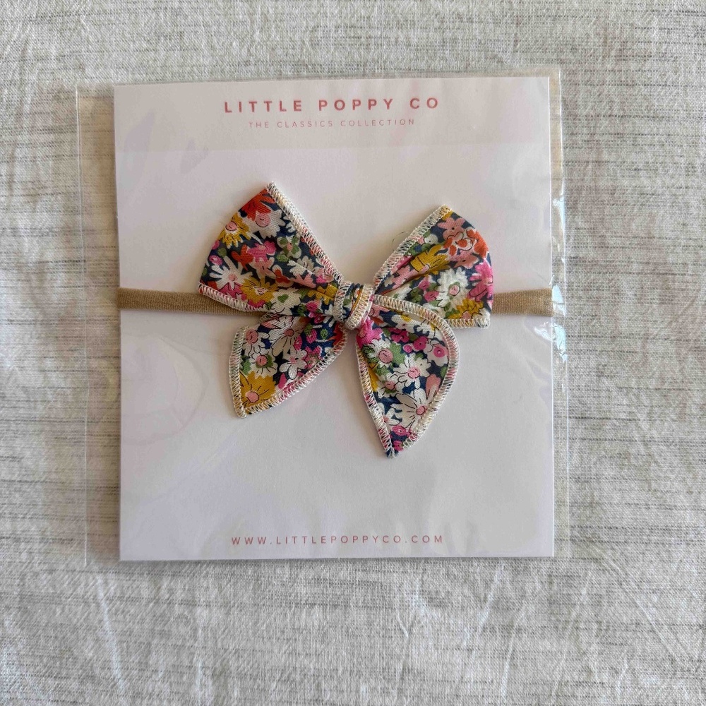 Little Poppy Co Headband with Bow - Floral - NIP